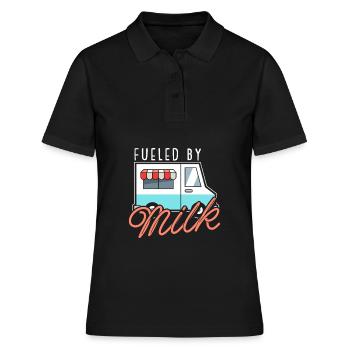 Lait de vache Humour Wagon de lait - Polo Femme - noir - Devant - Ailine (174cm)
