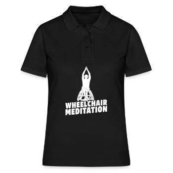 Meditation Meditieren Rollstuhl - Frauen Polo Shirt - Schwarz - Vorne - Ailine (174cm)