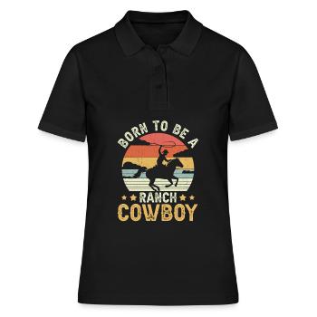 Rodeo Cowboy né Ranch Cowboy - Polo Femme - noir - Devant - Ailine (174cm)