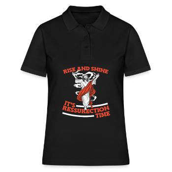 Christ Christianisme Résurrection - Polo Femme - noir - Devant - Ailine (174cm)
