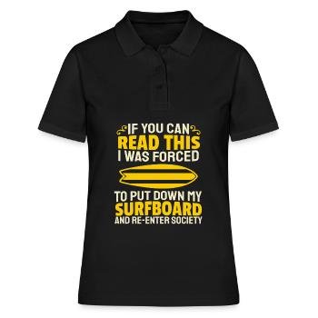 Surfer Surfen - Frauen Polo Shirt - Schwarz - Vorne - Ailine (174cm)
