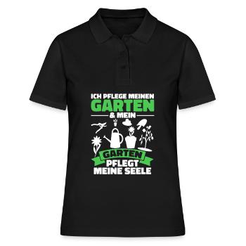 Hobbygärtner Garten Seele - Frauen Polo Shirt - Schwarz - Vorne - Ailine (174cm)