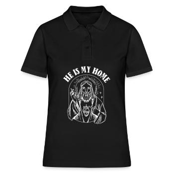 Christ Christianisme Accueil - Polo Femme - noir - Devant - Ailine (174cm)
