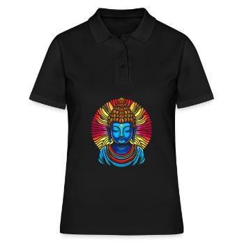 Buddha Buddhist Zen Buddha - Frauen Polo Shirt - Schwarz - Vorne - Ailine (174cm)