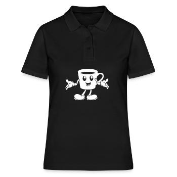 Émoticône Café Café - Polo Femme - noir - Devant - Ailine (174cm)