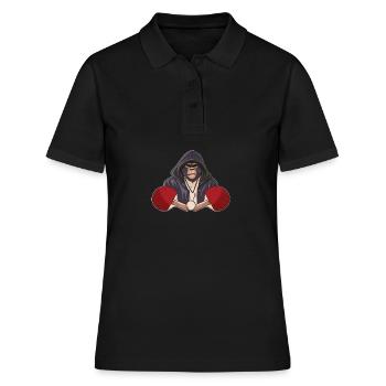 Tischtennis Pingpong King Pong-Tischtennis - Frauen Polo Shirt - Schwarz - Vorne - Ailine (174cm)