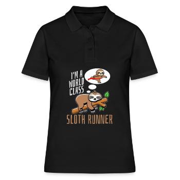 Sloth Runner Sloth Runs - Polo Femme - noir - Devant - Ailine (174cm)