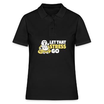 Buddha Buddhist Witzig - Frauen Polo Shirt - Schwarz - Vorne - Ailine (174cm)