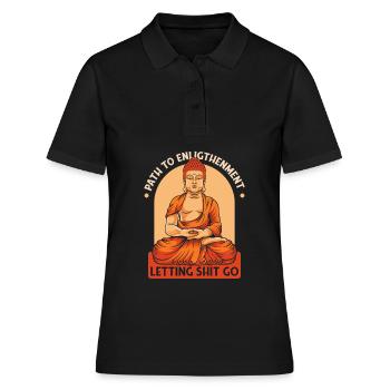 Buddha Buddhist Lustig - Frauen Polo Shirt - Schwarz - Vorne - Ailine (174cm)