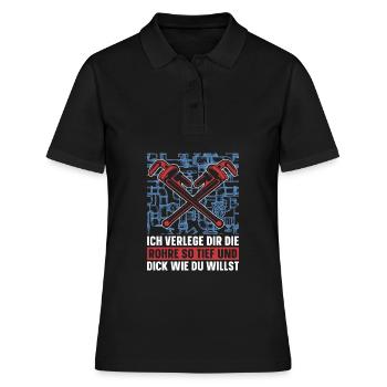 Rohrleitungsbauer Witzig - Frauen Polo Shirt - Schwarz - Vorne - Ailine (174cm)