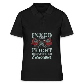 Notruf Leitstelle Einsatzzentrale Tätowierung - Frauen Polo Shirt - Schwarz - Vorne - Ailine (174cm)