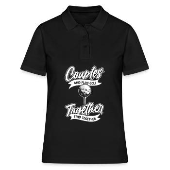 Golf Golfer Golfen - Frauen Polo Shirt - Schwarz - Vorne - Ailine (174cm)