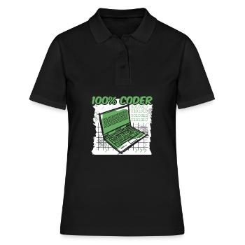 Programmeur Codeur développeur - Polo Femme - noir - Devant - Ailine (174cm)