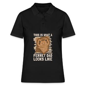 Papa putois furet - Polo Femme - noir - Devant - Ailine (174cm)