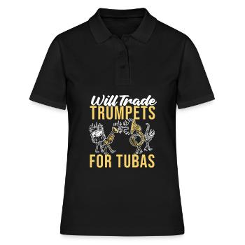 Fanfarenzug Tuba - Frauen Polo Shirt - Schwarz - Vorne - Ailine (174cm)