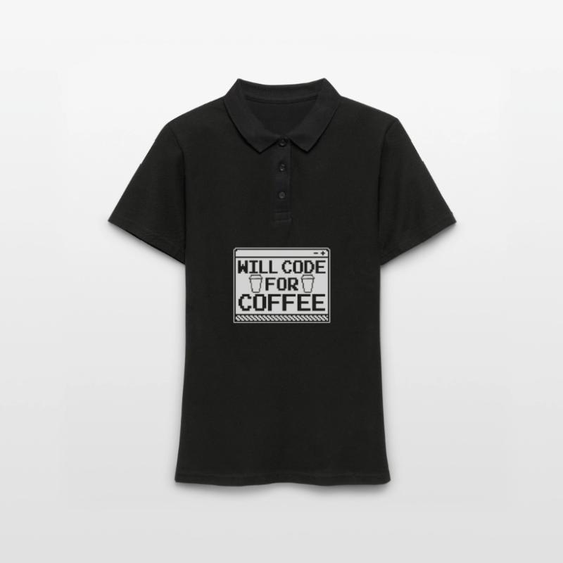 Developer Coder Programmer Coffee Polo Femme