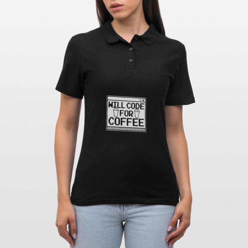 Developer Coder Programmer Coffee Polo Femme