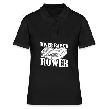 Rafting Wildwasser Rafting - Frauen Polo Shirt - Schwarz - Vorne - Ailine (174cm)