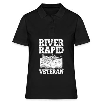 Rafting Wildwasser Rafting - Frauen Polo Shirt - Schwarz - Vorne - Ailine (174cm)