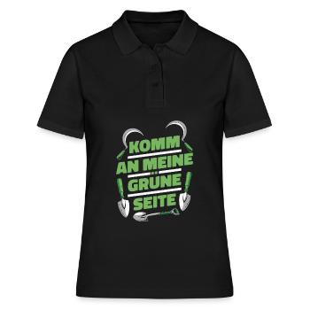 Hobbygärtner Garten Sichel - Frauen Polo Shirt - Schwarz - Vorne - Ailine (174cm)