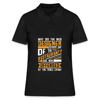 Développeur Web Développeur Web Drôle - Polo Femme - noir - Devant - Ailine (174cm)