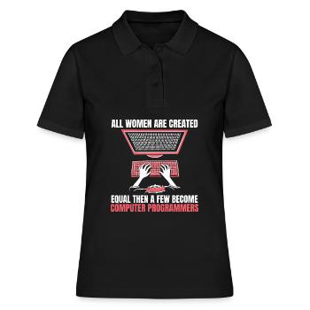 Développeur, Codeur, Programmeur, Informatique - Polo Femme - noir - Devant - Ailine (174cm)