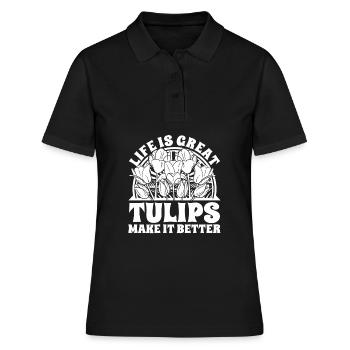 Tulipes Tulipes - Polo Femme - noir - Devant - Ailine (174cm)