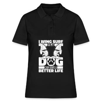 Wing Surf Wing Foil Dog - Polo Femme - noir - Devant - Ailine (174cm)