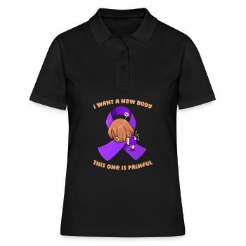 Fibromyalgia Rheumatism Cute - Women's Polo Shirt - black - Front - Ailine (174cm)