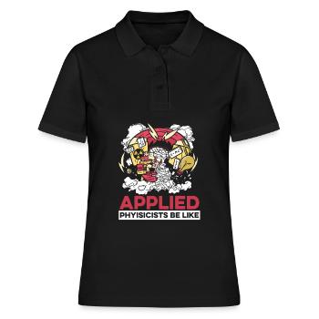 Physique Phyker Drôle de physique appliquée - Polo Femme - noir - Devant - Ailine (174cm)