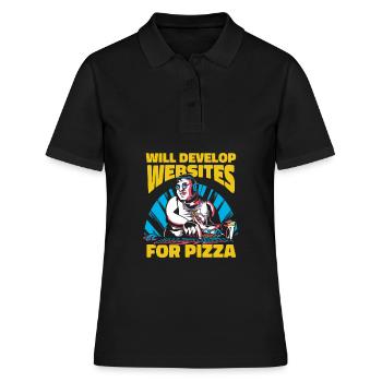 Web Developer Web Developer Pizza - Women's Polo Shirt - black - Front - Ailine (174cm)
