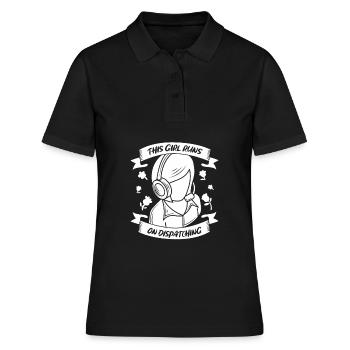 Notruf Leitstelle Einsatzzentrale - Frauen Polo Shirt - Schwarz - Vorne - Ailine (174cm)