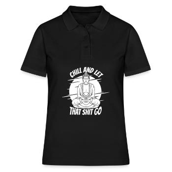 Buddha Buddhist Lustig - Frauen Polo Shirt - Schwarz - Vorne - Ailine (174cm)