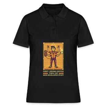 Web Developer Web Developer Coffee - Women's Polo Shirt - black - Front - Ailine (174cm)