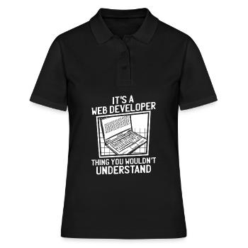 Web Developer Web Developer - Women's Polo Shirt - black - Front - Ailine (174cm)