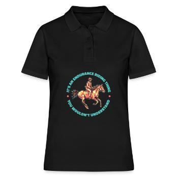 Équitation équestre cool Endurance - Polo Femme - noir - Devant - Ailine (174cm)