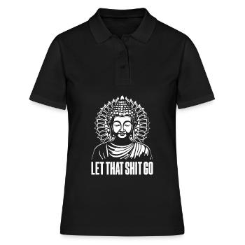 Buddha Buddhist Witzig - Frauen Polo Shirt - Schwarz - Vorne - Ailine (174cm)