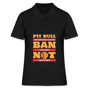 Pitbull Awareness Pitbull Interdiction - Polo Femme - noir - Devant - Ailine (174cm)