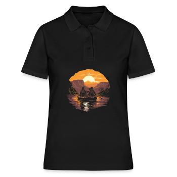 Rafting - Frauen Polo Shirt - Schwarz - Vorne - Ailine (174cm)