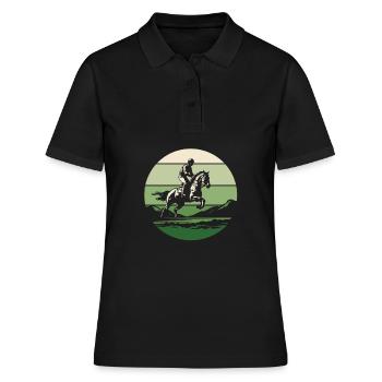 Horse Equestrian Endurance Riding - Women's Polo Shirt - black - Front - Ailine (174cm)