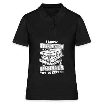 Rat de bibliothèque Livre Rat de bibliothèque - Polo Femme - noir - Devant - Ailine (174cm)