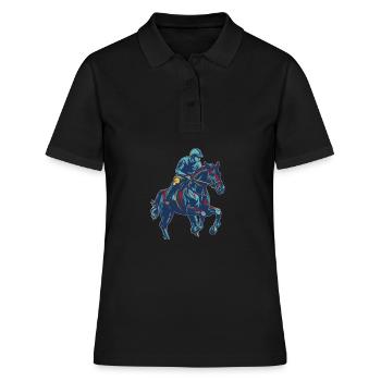 Horse Equestrian Endurance Riding - Women's Polo Shirt - black - Front - Ailine (174cm)