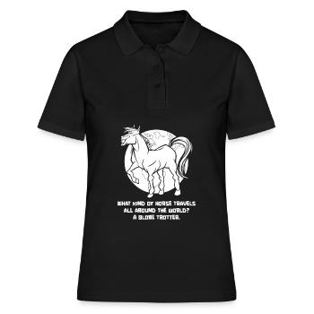 Horse Equestrian Endurance Riding - Women's Polo Shirt - black - Front - Ailine (174cm)