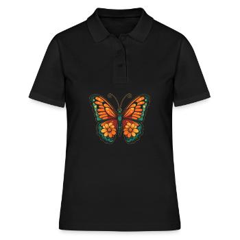 Papillons du jardin des papillons - Polo Femme - noir - Devant - Ailine (174cm)