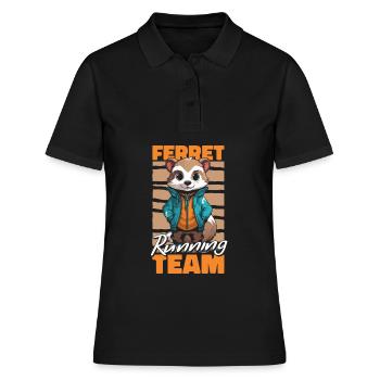 Putois furet en course - Polo Femme - noir - Devant - Ailine (174cm)