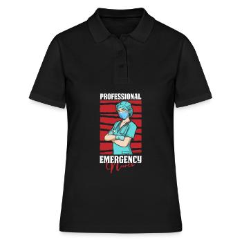 Nurse Professional - Women's Polo Shirt - black - Front - Ailine (174cm)