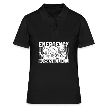 Krankenschwester Lustig Notfall Krankenschwester - Frauen Polo Shirt - Schwarz - Vorne - Ailine (174cm)