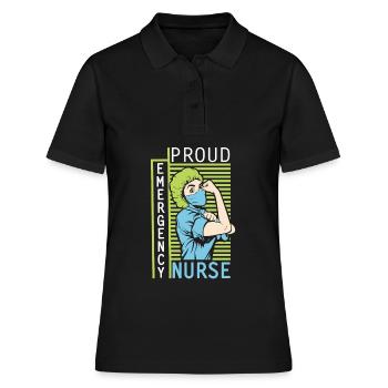 Krankenschwester Notfall - Frauen Polo Shirt - Schwarz - Vorne - Ailine (174cm)