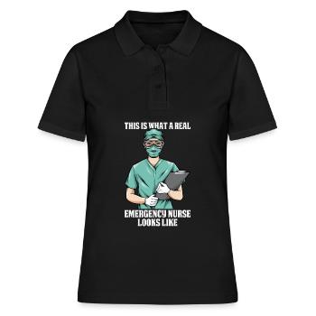 Krankenschwester Lustig Notfall Krankenschwester - Frauen Polo Shirt - Schwarz - Vorne - Ailine (174cm)