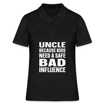 Onkel Schlecht - Frauen Polo Shirt - Schwarz - Vorne - Ailine (174cm)